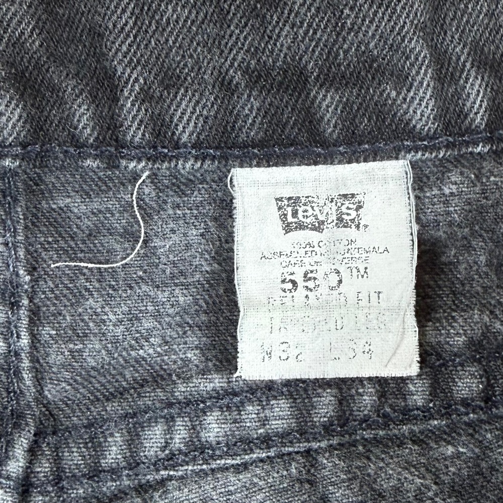Levi's 550 Men 32x34 (Actual 30x32) Orange Tab Relaxed Tapered Leg Black Jeans - Picture 6 of 10